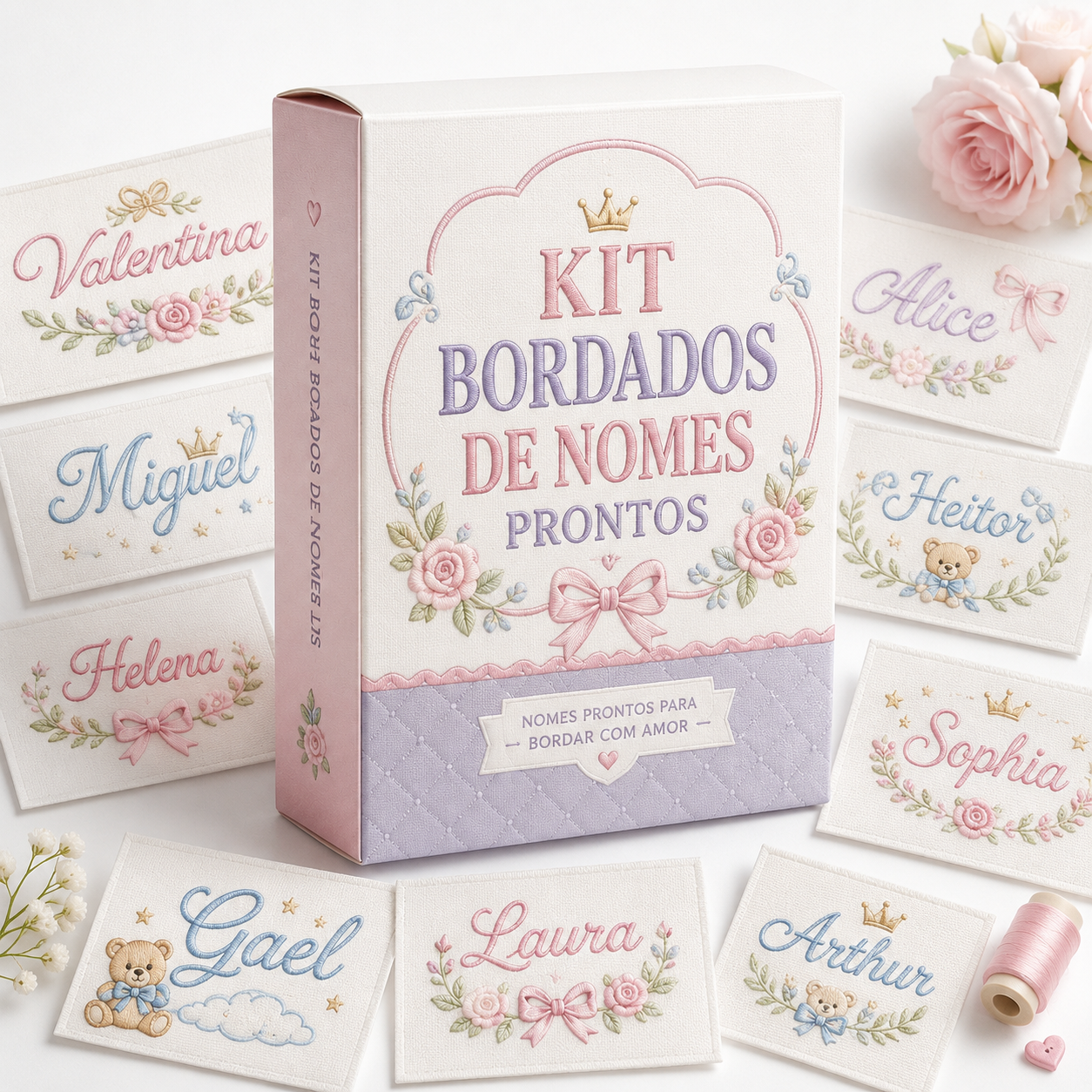 KIT BORDADOS DE NOMES PRONTOS